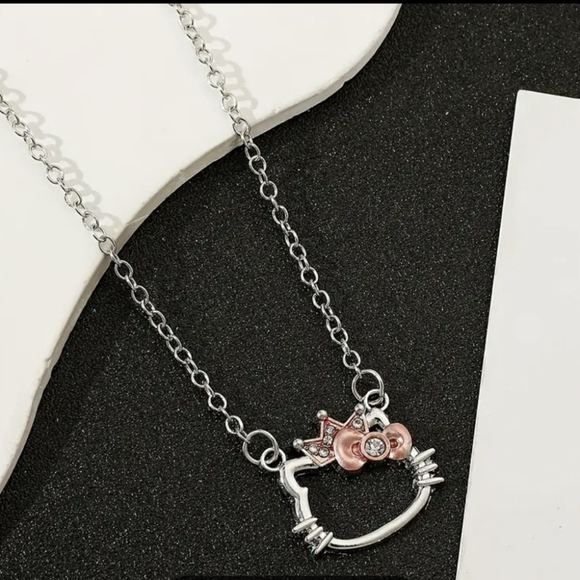 Hello Kitty Rhinestone Crown Necklace - Picture 3 of 7